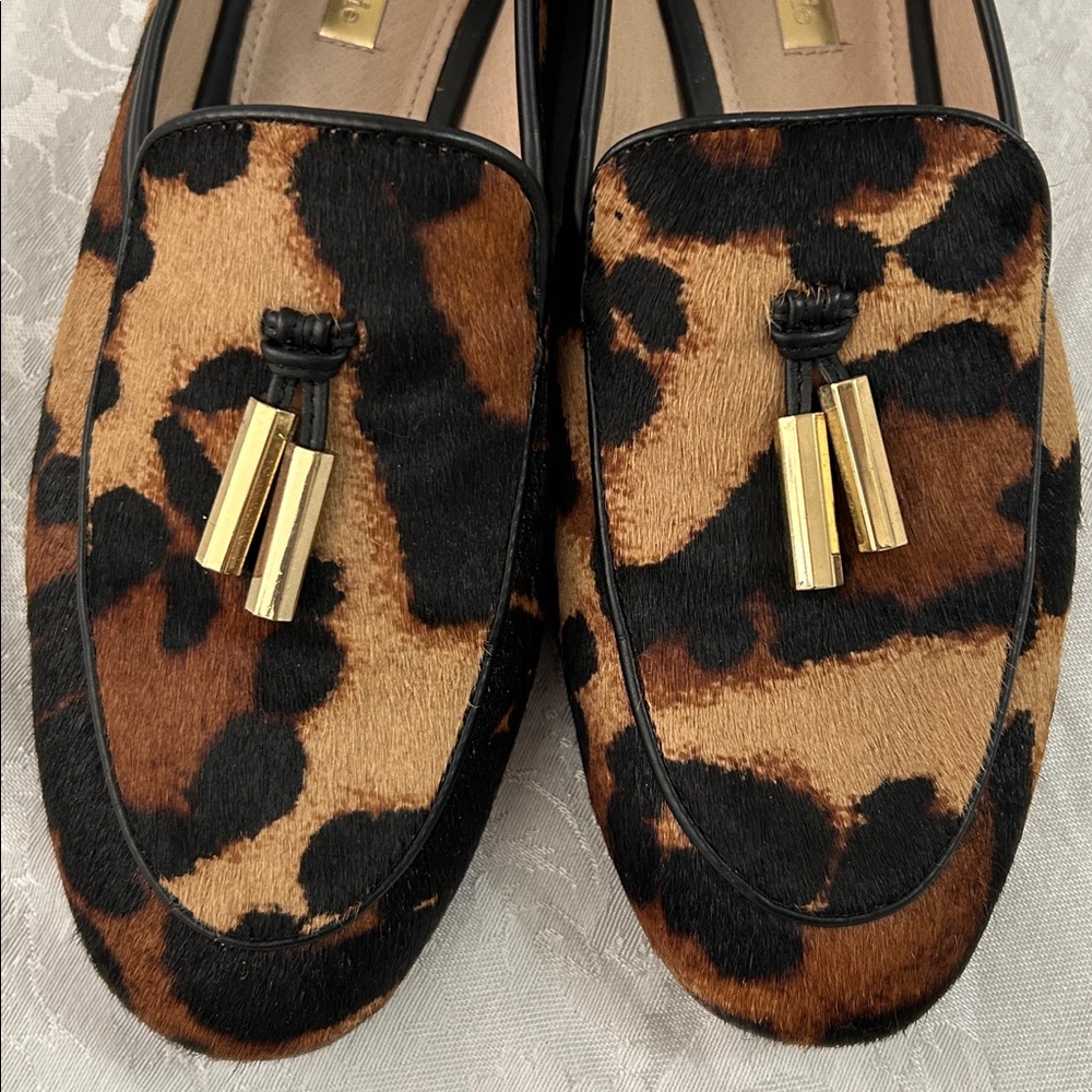 Louise et Cie blondell Leopard calf hair women’s Loafers with Tassels sz 7.5M/38 - Picture 5 of 16